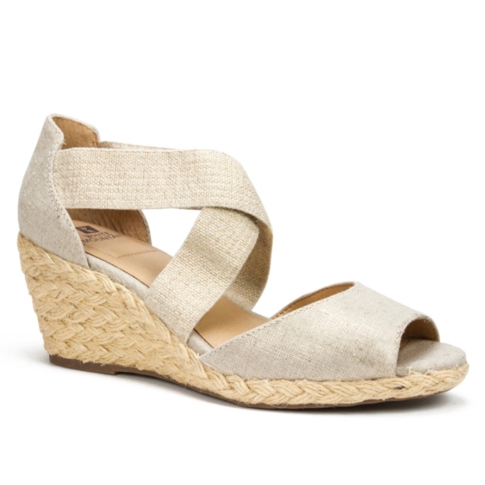 White Mountain tan cream Wedge Sandal  Espadril…